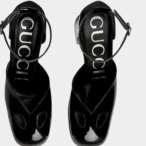 Gucci Double Vernice Crystal Nero Platform size 38.5
